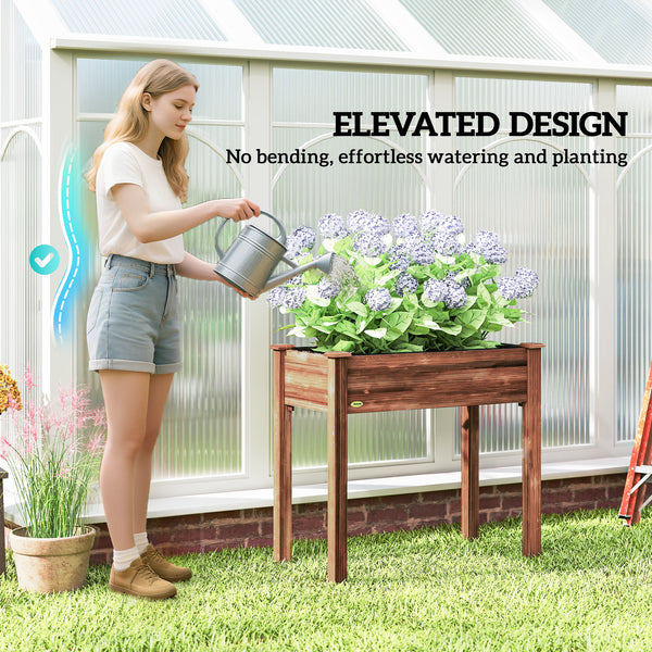 Raised wooden planter with legs