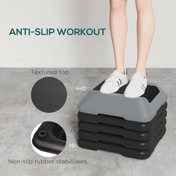 5-level height-adjustable stepper, gray