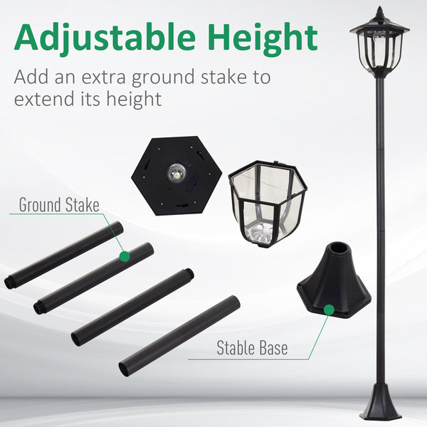 Solar-powered outdoor garden torch, 6 LEDs, water-resistant