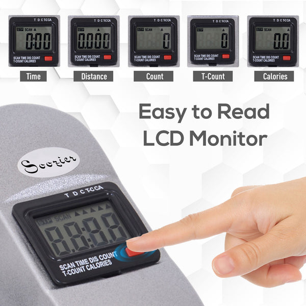 Mini Portable Foot Pedal with LCD Display, Silver