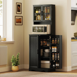 Storage unit with 8 shelves, black