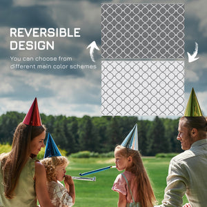 Waterproof outdoor rug, grey and white
