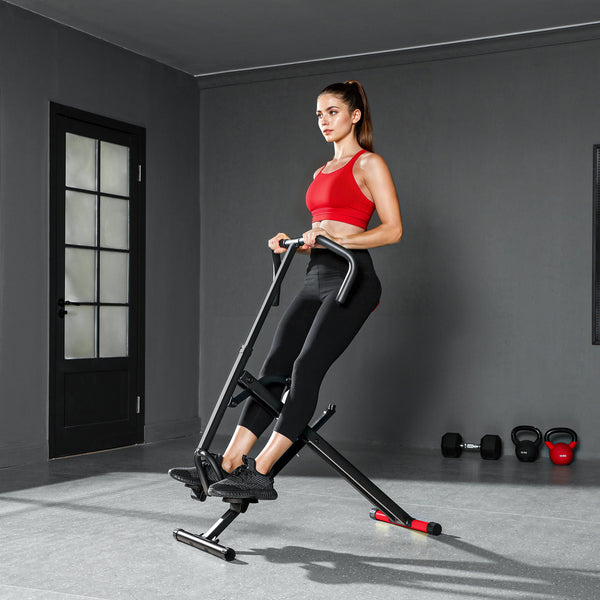 Foldable squat machine for full-body workout with adjustable seat