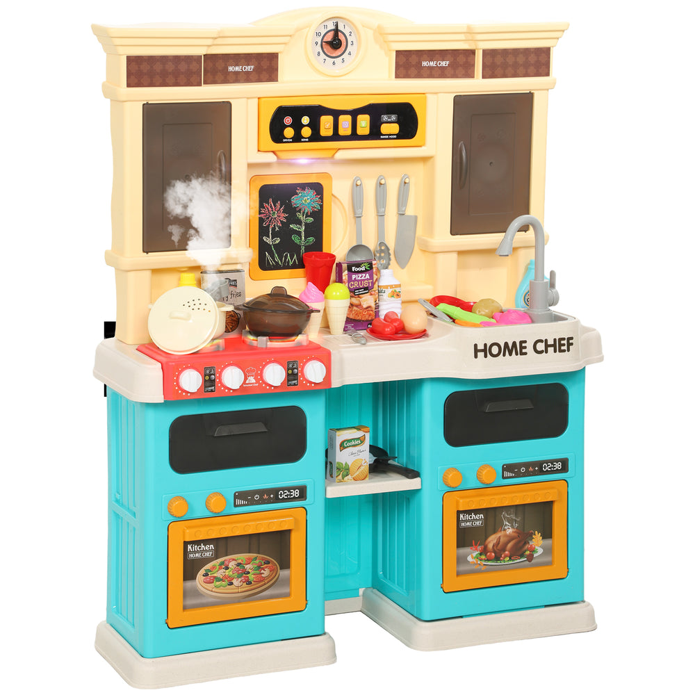 Qaba Kids Kitchen with Sounds, Lights and Accessories, Green