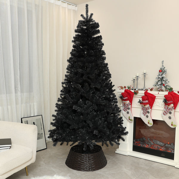 7.5ft Black Artificial Christmas Trees with Automatic Opening