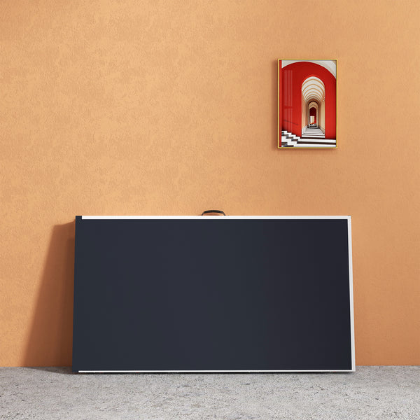 9' x 5' Folding Ping Pong Table with Paddles and Balls, Dark Grey