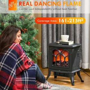 Freestanding Electric Fireplace with Realistic Flame 750W/1500W, Black