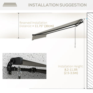 13 x 9.8 ft retractable awning, light gray