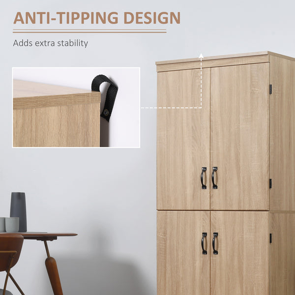 4-door storage unit with adjustable shelves