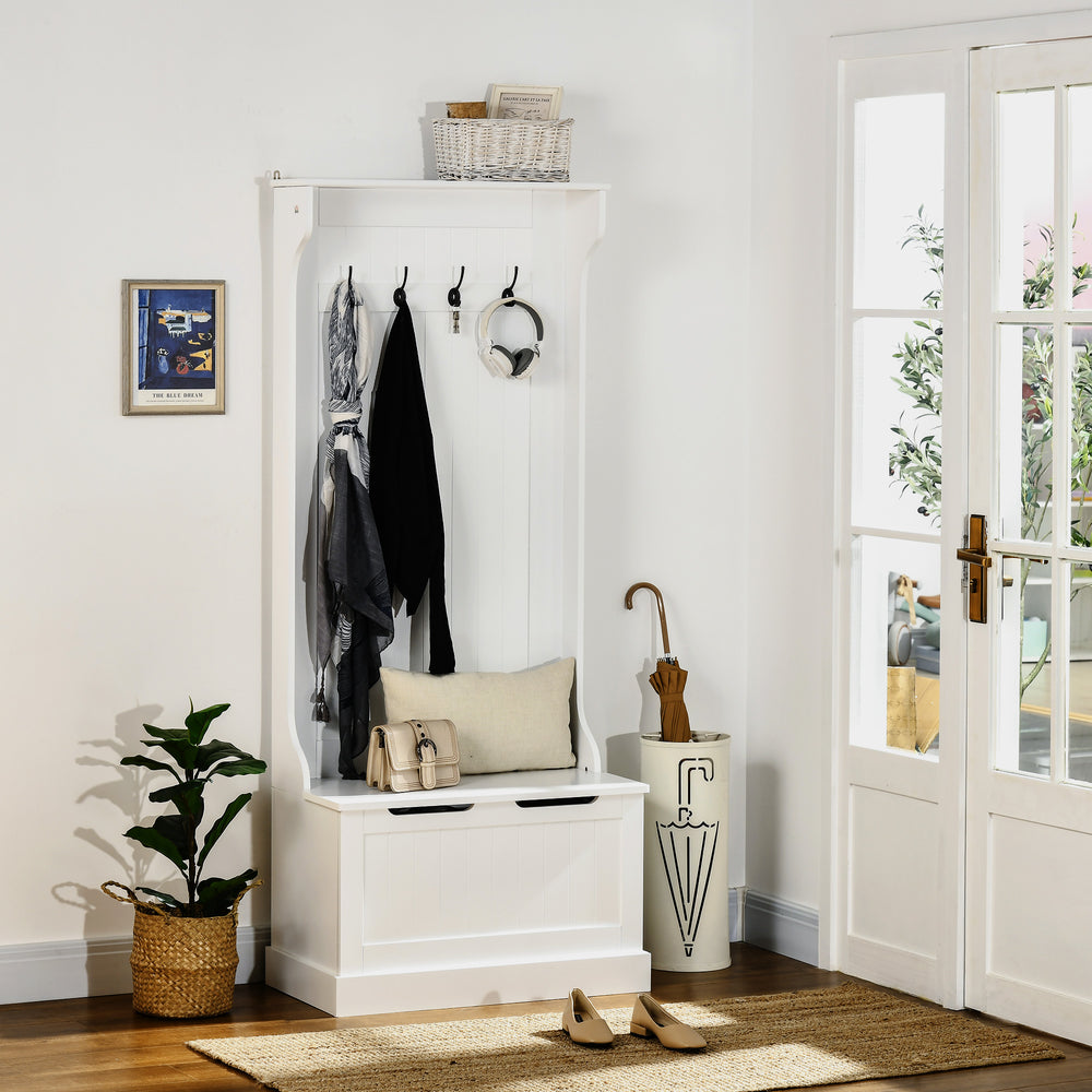 3-in-1 entryway unit with coat rack, shoe rack and bench