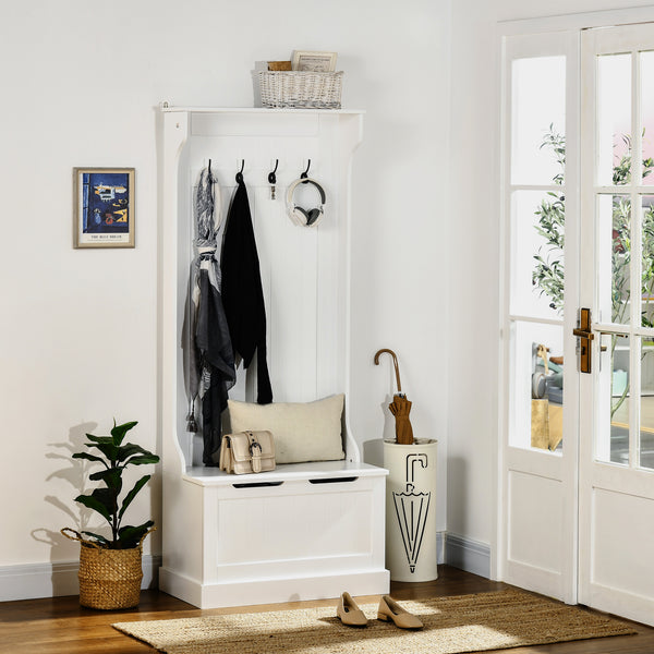 3-in-1 entryway unit with coat rack, shoe rack and bench