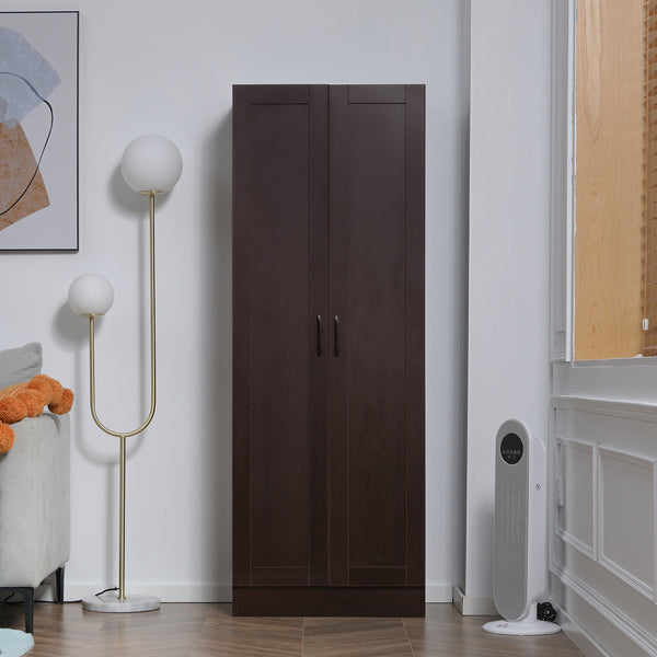 Storage unit with 2 soft-closing doors and 4 shelves, dark walnut