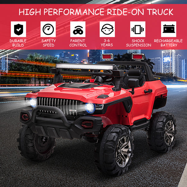 2-seater 12V electric police car with remote control, red 