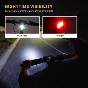 Foldable electric scooter with lighting, black