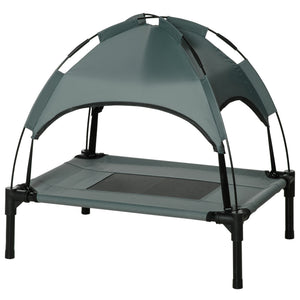 Elevated cooling bed with canopy, gray