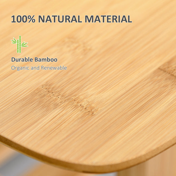 2-Tier Bamboo Coffee Table with Storage Shelf