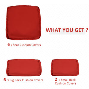 14-Piece Replacement Cushion Cover Set, Red