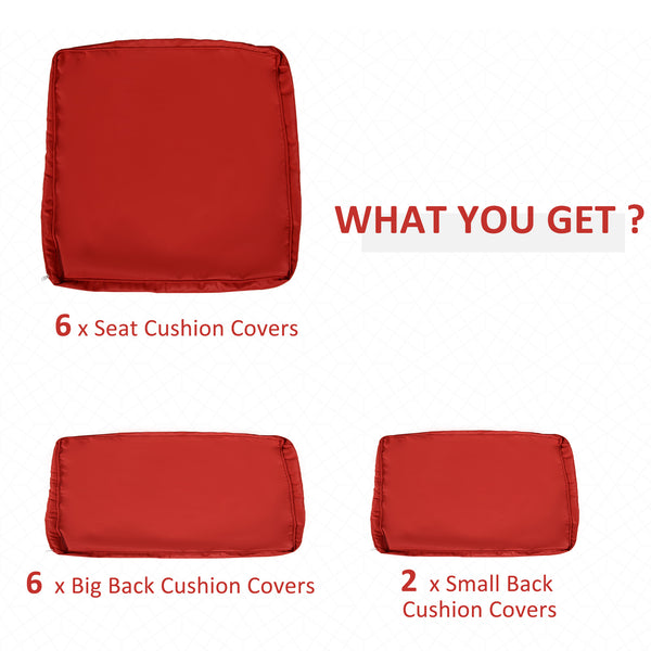 14-Piece Replacement Cushion Cover Set, Red
