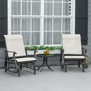 3-piece rocking bistro set, cream white