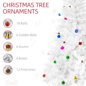 6ft White Artificial Christmas Tree with Ornament