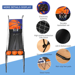 Basketball Arcade Game with Electronic Scoreboard, Black