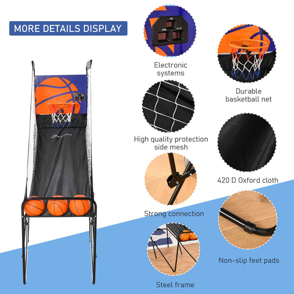 Basketball Arcade Game with Electronic Scoreboard, Black