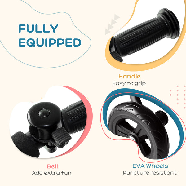 Tricycle for children 18 months and older, indoor and outdoor, Black