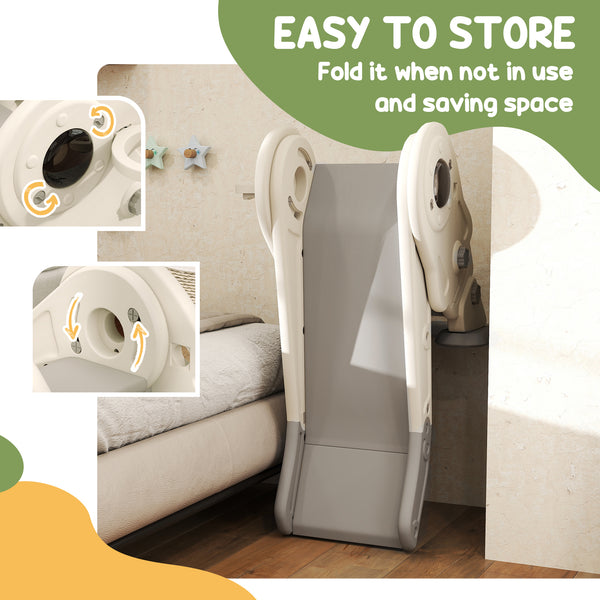 3-in-1 Foldable Toddler Slide Cream White