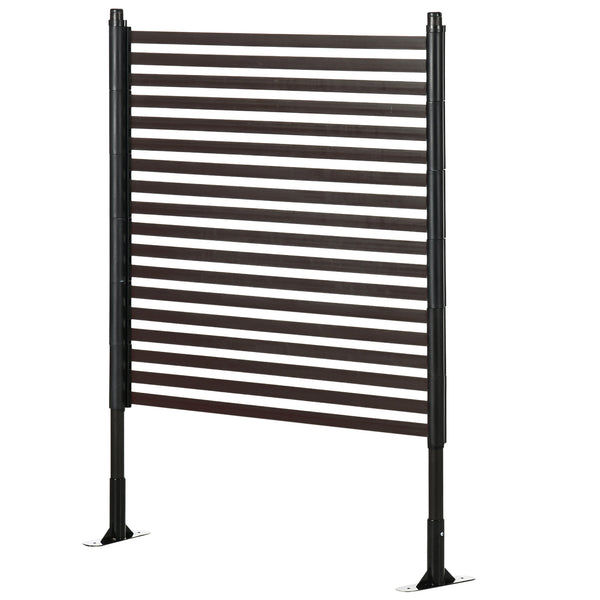Outdoor fence with 2 anchor points, brown 