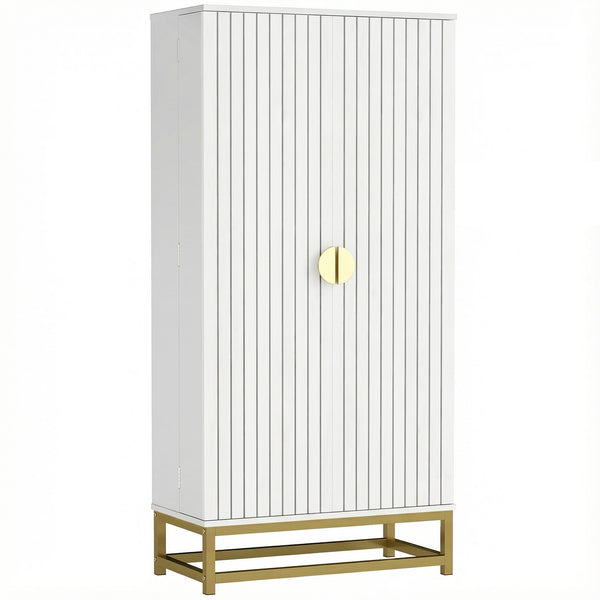 47-inch white pantry with 12 door shelves