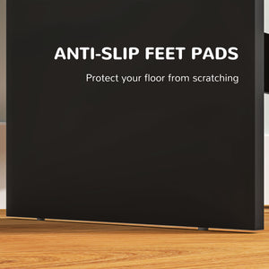 Dressing table with mirror, drawers and compartments, black