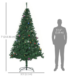 7ft Green Artificial Christmas Tree with Decorations