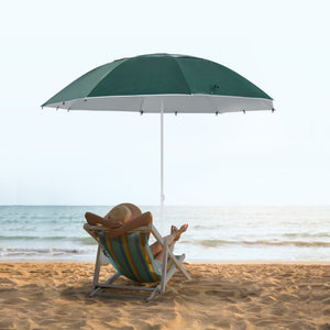 7ft 2-in-1 Beach Umbrella with Carry Bag, Green 