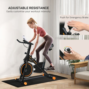 Cardio Exercise Bike with LCD Display and Adjustable Resistance, Orange