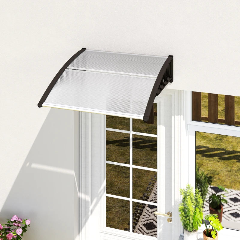3.4 x 3.2 ft Clear Polycarbonate Door Canopy