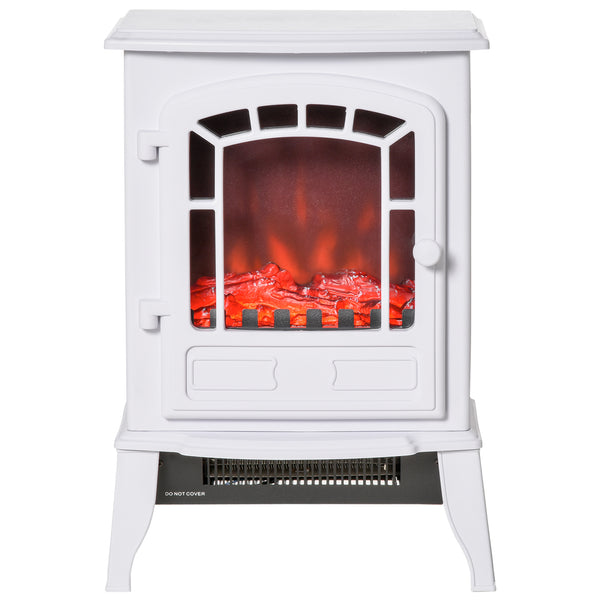 Electric fireplace with realistic flame effect 750W/1500W, white
