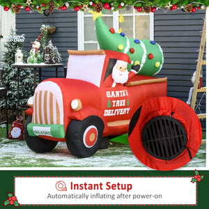 Inflatable Santa Claus driving a 1.8 meter truck
