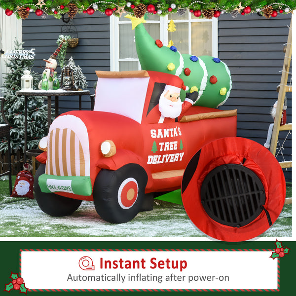 Inflatable Santa Claus driving a 1.8 meter truck