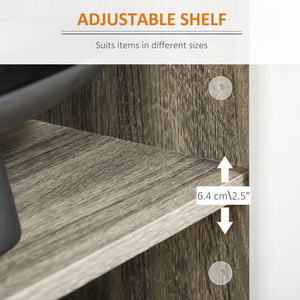 Modern sideboard with adjustable shelves and 4 doors, grey/white