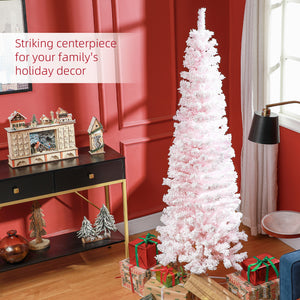 6ft Pink Frosted Pencil Christmas Tree