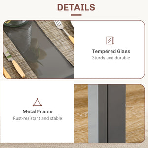 3-piece rectangular kitchen set with metal frame and grey faux leather upholstery