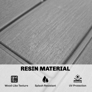 30-Gallon Outdoor Resin Storage Deck Box, Lockable, Splash-Proof, and UV-Resistant.