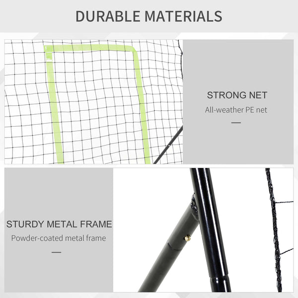 Rebound net with striking zone 
