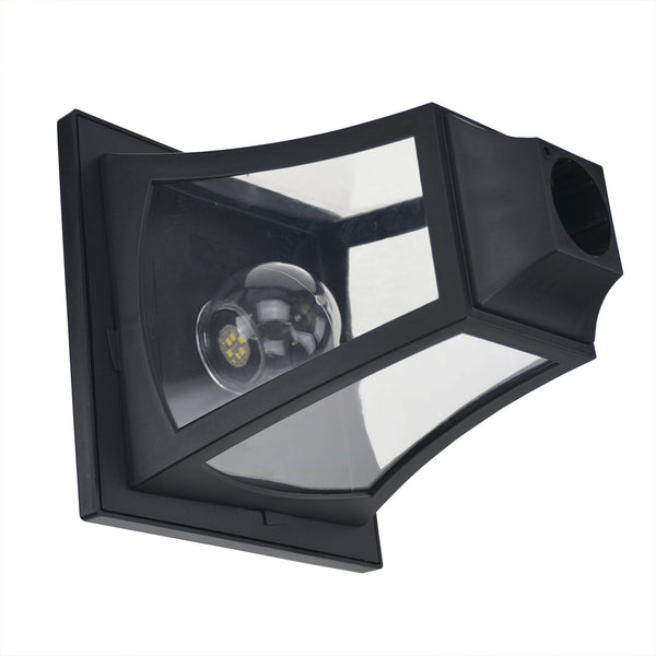 Outdoor solar street light with adjustable brightness, black