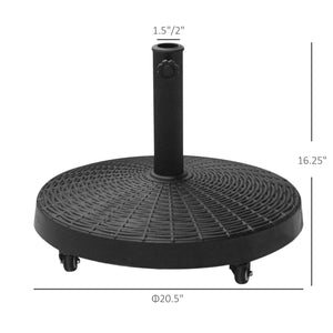 Round resin parasol base, black 