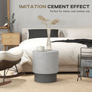 Lightweight concrete finish side table with 4 adjustable legs