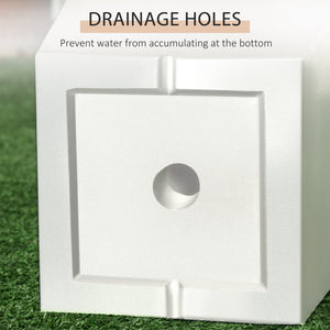 Set of 2 large flower pots with drainage holes, white