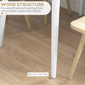 Country-style dining table with a pine frame and natural color.