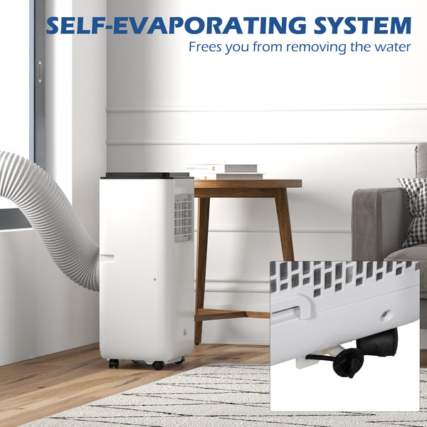 8,000 BTU Mobile Air Conditioner 345 Sq. Ft., Dehumidifier Fan Auto Sleep with 24H On/Off Timer, Window Kit, White