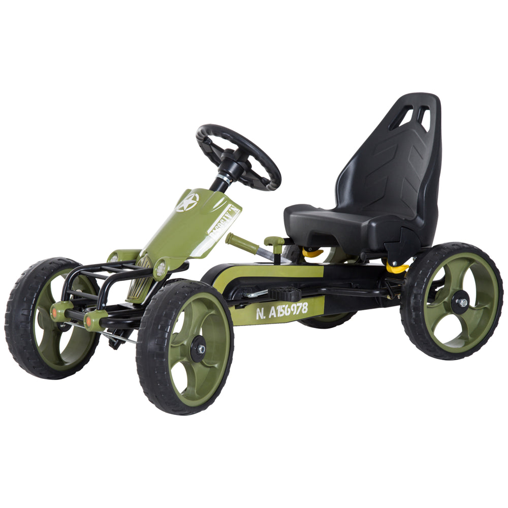 Pedal go-kart with adjustable seat green